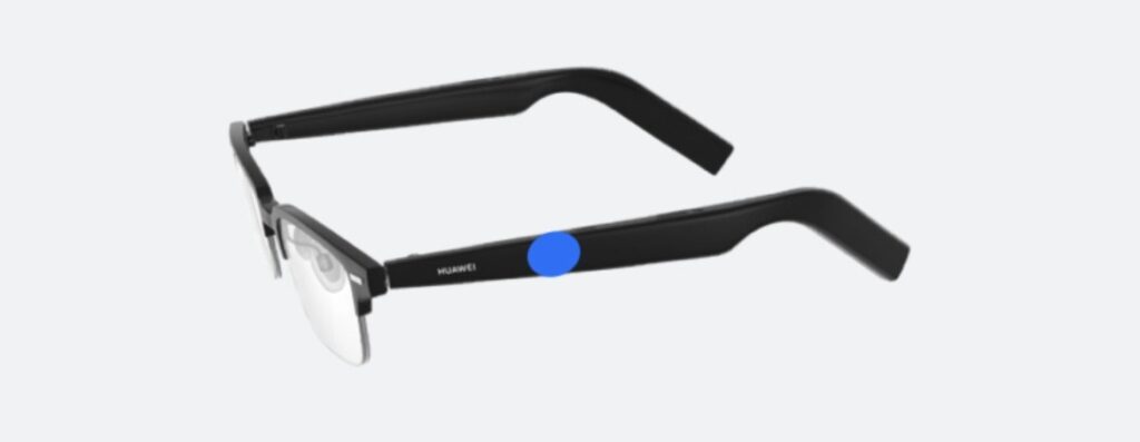 HUAWEI Eyewearのタッチセンサー（図解）