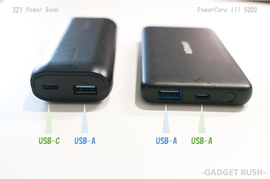 ANKER 321 Power Bank(PowerCore 5200)の充電ポート