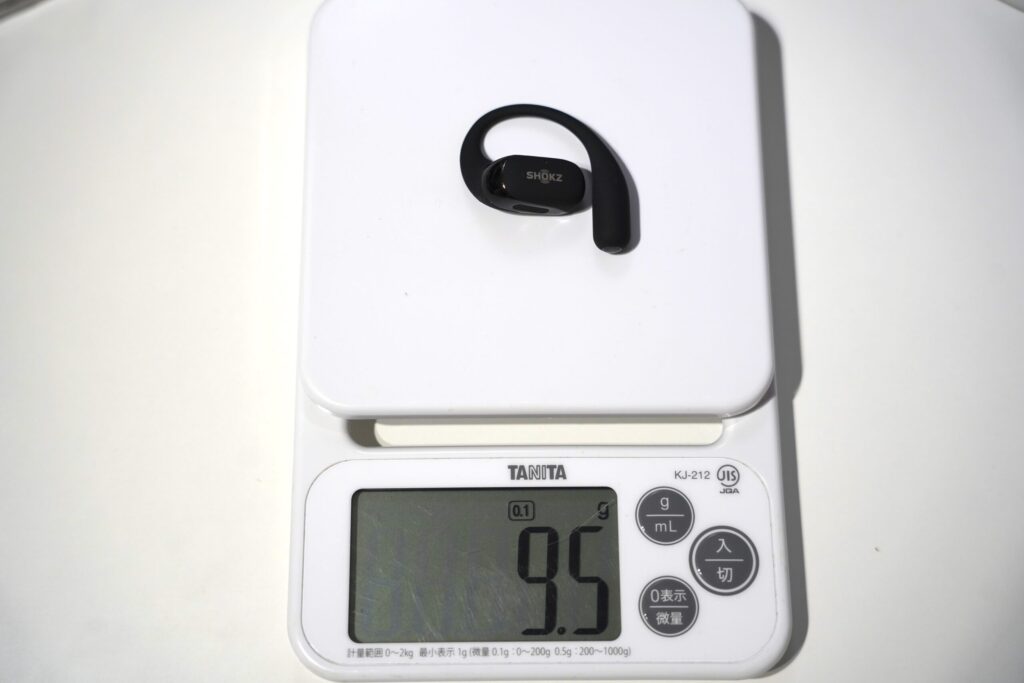 OpenFit 2+の左耳イヤホンの重さ測定
