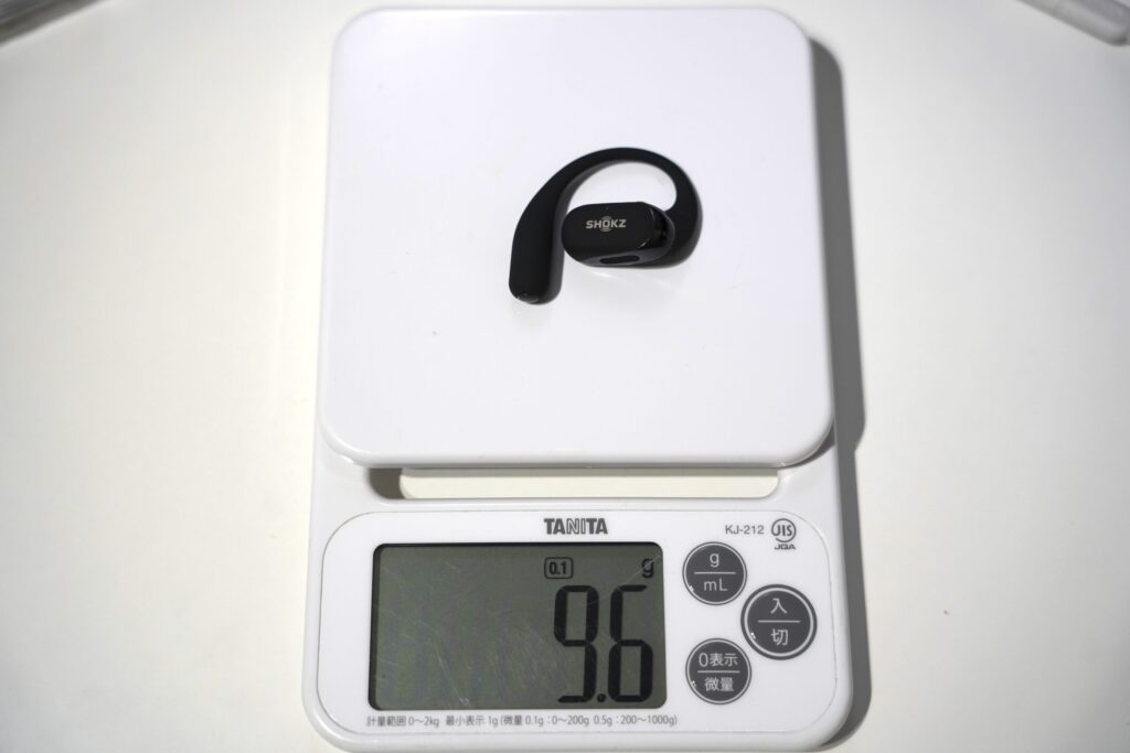 OpenFit 2+の右耳イヤホンの重さ測定